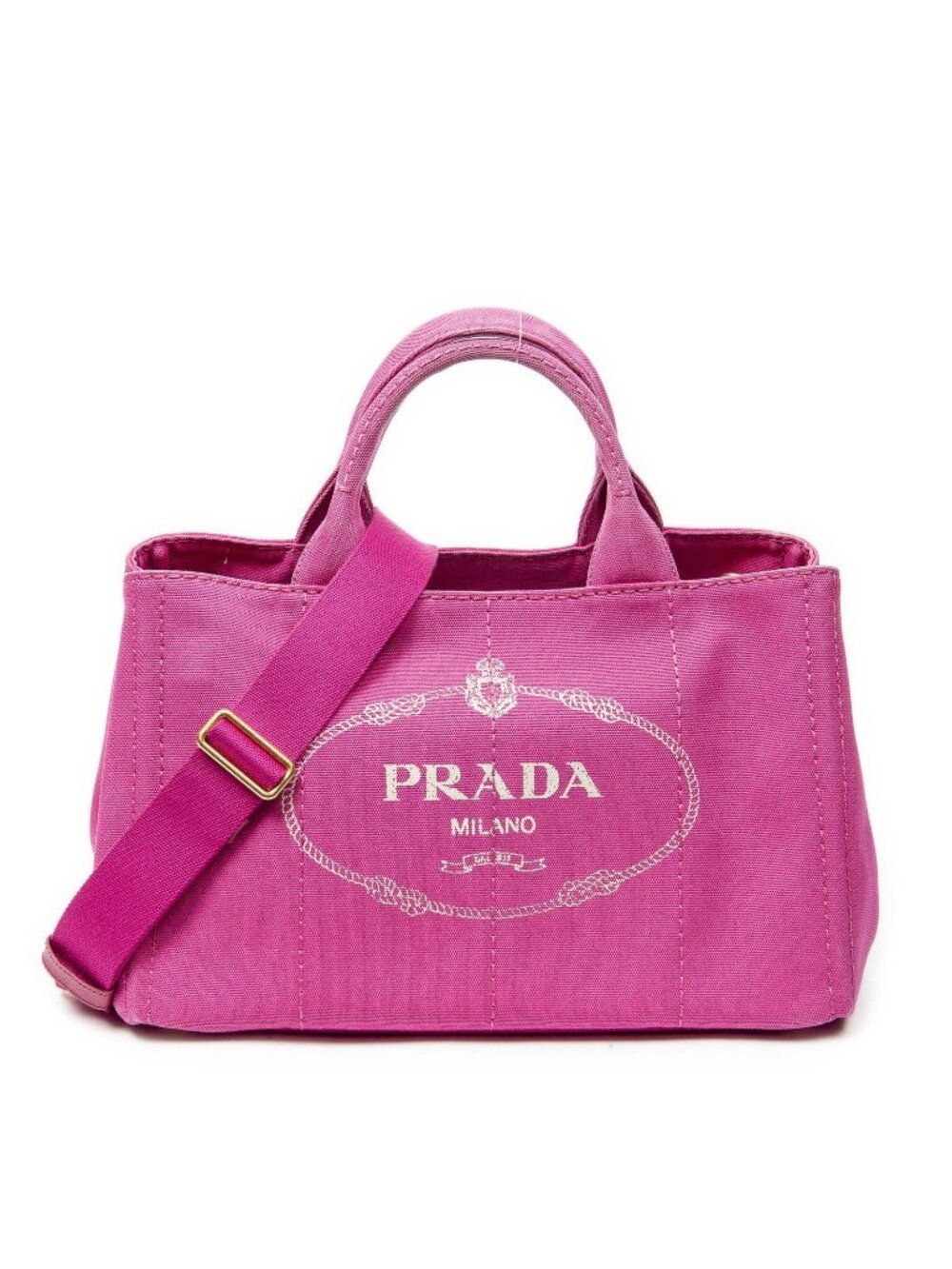 Prada Canapa Tote Fuchsia Pink Canvas - Picture 1 of 10